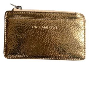 New Origami Owl Gold Zip Card Holder Wallet